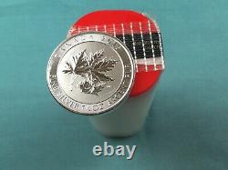 15 Coin Full Roll 1.5 oz Silver 2015 Maple Super Leaf Canadian Uncirculated Coin