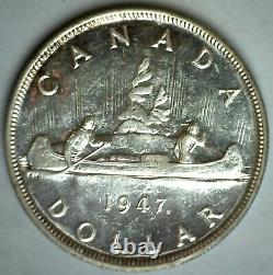1947 Canada BU Silver Dollar withMaple Leaf $1 Canadian Coin George VI Ruler UNC