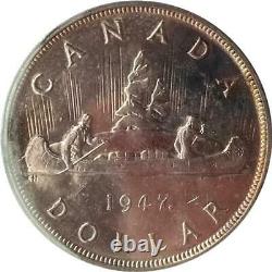 1947 Maple Leaf Canada Silver Dollar George VI ICCS AU-50 Certified