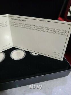 1980-2020 O-Canada National Anthem Act Maple Leaf Fractional Set 5-Coins Silver