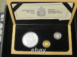 1989 Canada Commemorative Maple Leaf Silver Gold Platinum Three Coin Set