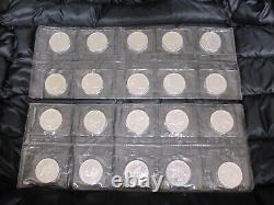 1990.9999 1 oz. Canada Silver Maple Leaf's 2 sheets x 10 coins each