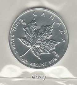 1996 & 1997 1 Ounce Canada Silver Maple Leafs Still Sealed