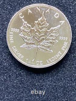 1997 CANADA MAPLE LEAF 5 DOLLAR 1oz. 999 SILVER COIN KEY DATE LOW MINTAGE. BU