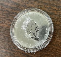 1997 Canada Silver Maple Leaf $5 Dollars 1 oz. Silver round Key Date