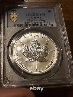 1997 Canada Silver Maple Leaf PCGS MS 68 Mint Beautiful Key Date