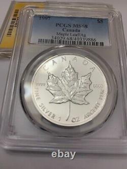 1997 Silver Maple leaf PCGS MS68