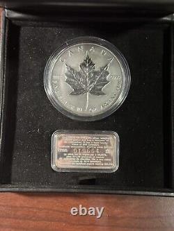 1998 Canada 10 oz Silver 10 Anniversary Maple Leaf. 999 Silver