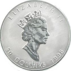 1998 Canada 50 Dollars Silver Maple Leaf 10 Oz Silver 3398