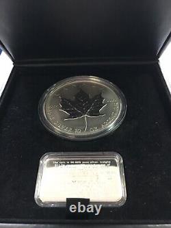 1998 Canada Maple Leaf 10 oz. 999 Silver 10th Anniversary with Box & Sterling COA