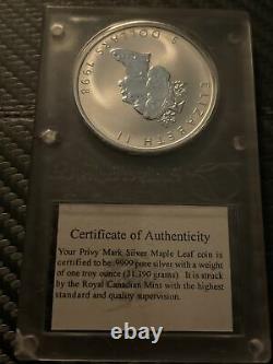 1998 Canada Maple Leaf 5 Dollars Titanic Privy Mark Silver. 9999 1oz Unc (mr)