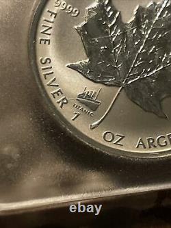 1998 Canada Maple Leaf 5 Dollars Titanic Privy Mark Silver. 9999 1oz Unc (mr)