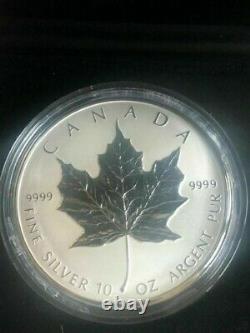 1998 Silver Canada $50 10th Anniversary 10 Oz Maple Leaf Coin