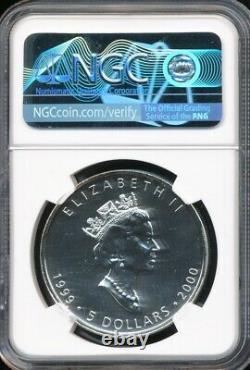 1999 Canada $5 Silver Maple Leaf NGC MS69 Firework Privy Pop 7 / NONE BETTER