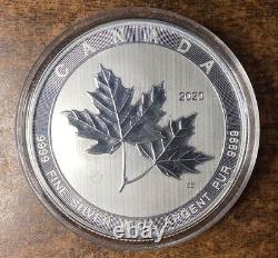 1 2020 $50. Canadian Twin Maple Leaf. 9999 Silver 10oz BU
