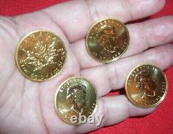 1 Oz Canada Gold Maple Coins 9999 Pure Circulated Random Years 124.5 Gram Total