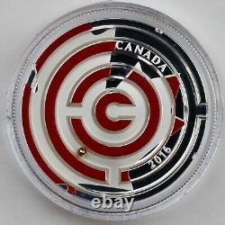 1 Oz Silver Coin 2016 $20 Canada Maple Leaf Maze Puzzle Red Maple Leaf Color