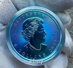 1 Oz Silver Coin 2022 $5 Canada Maple Leaf Murano Glass Series Hedgehog Rare