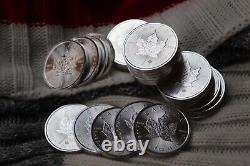 1oz Tube of 25 Historical Year 2020 Canada Maple Leaf 9999 Fine Silver Coins