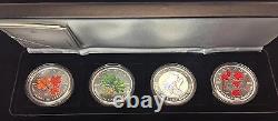 2001 to 2004 Canada Coloured & Hologram Silver Maple Leaf Set in Case