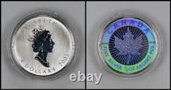 2003 Canada 5-Coin. 999 Silver Maple Leaf Set (Hologram) Boxes & COA