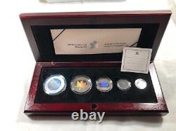 2003 Canada 5pc Holographic Silver Maple Leaf Set. WithOGP