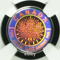 2003 Canada Maple Leaf Hologram NGC SP70 $2 1/10 oz SILVER 15th Anniversary