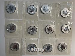 2004 Canadas $5 Silver Maple Leaf pure 1 oz. 9999 with ZODIAC Privy 12 coin set