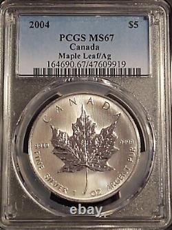 2004 Silver Canada Maple Leaf $5, PCGS MS67