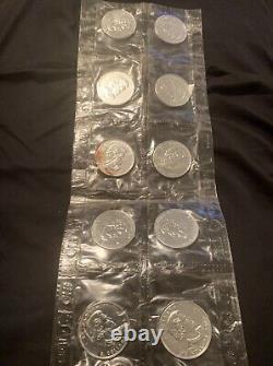 2005 CANADIAN MAPLE LEAF 1 oz. 9999 FINE SILVER COIN SEALED 10 COIN SHEET