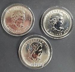 2005 Canada Silver Maple Leaf Lot of (3) 1oz Coins