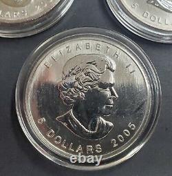 2005 Canada Silver Maple Leaf Lot of (3) 1oz Coins