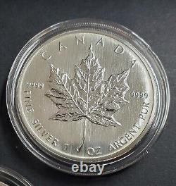 2005 Canada Silver Maple Leaf Lot of (3) 1oz Coins