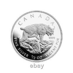 2005 Pure Canada Silver 4 Coin Set, Canadian Lynx Fractional Silver Maple Leaf