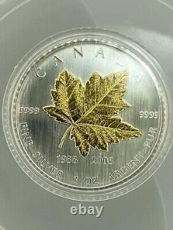 2008 1oz Silver Maple Leaf 20th Anniversary Mintage of 10,000