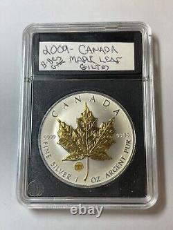 2009 Silver Canada Maple Leaf (Berlin Privy) Gilded with 24k Gold