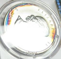 2011 PCGS MS63 RAINBOW TONED Maple Leaf Silver 1 oz Canada $5 Item #30535A