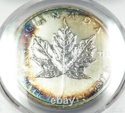2011 PCGS MS66 RAINBOW TONED Maple Leaf Silver 1 oz Canada $5 Item #30543A