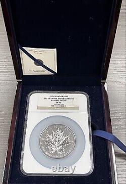 2013 5 oz. 9999 Silver Canada Maple Leaf 25th Ann $50 Reverse Proof NGC PF70