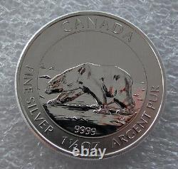 2013 CANADA Silver Maple Leaf 1.5 Oz Polar Bear $8 Dollars BU Roll Of 15