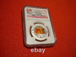 2013 Canada $10 Silver Proof Colorized Maple Leaf -Early Releases NGC PF70 Matte