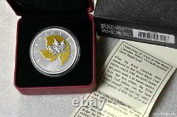 2013 Canada $5 25th Anniv. 1oz silver Maple Leaf proof with partial gold gilding