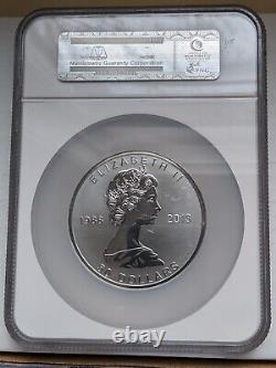 2013 Canada Maple Leaf 25th Anny 5oz 99.99% Silver NGC PR69 Reverse Proof $50