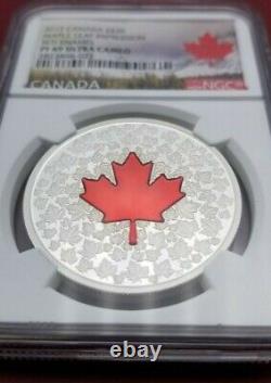 2013 Canada Maple Leaf Impression Red Enamel $20 1 oz Silver NGC PF69 UC