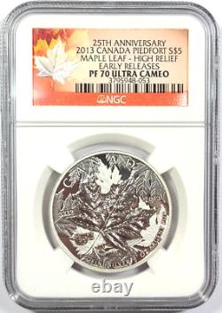 2013 Canada Maple Leaf Piedfort Silver 1oz $5 Coin NGC PF70 Ultra Cameo