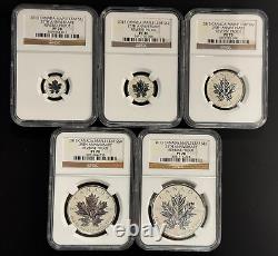 2013 Canada Maple Leaf Silver NGC PF70 Reverse 25th Anniversary Set