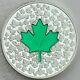 2014 $20 Maple Leaf Impression Green Enamel 1 Oz. Pure Silver Color Proof