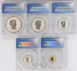 2014 ANACS Canada Fractional Silver Maple Leaf 5-Coin Set RP70DCAM with BOX/COA