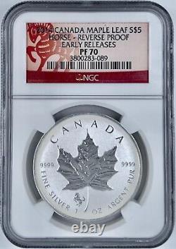 2014 Canada $5 Silver Maple Leaf Horse Privy NGC PF70 Reverse Proof ER 9999