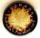 2014 Canada Burning Maple Leaf Ruthenium Plated 1 Oz Silver 500 Minted Ship Free